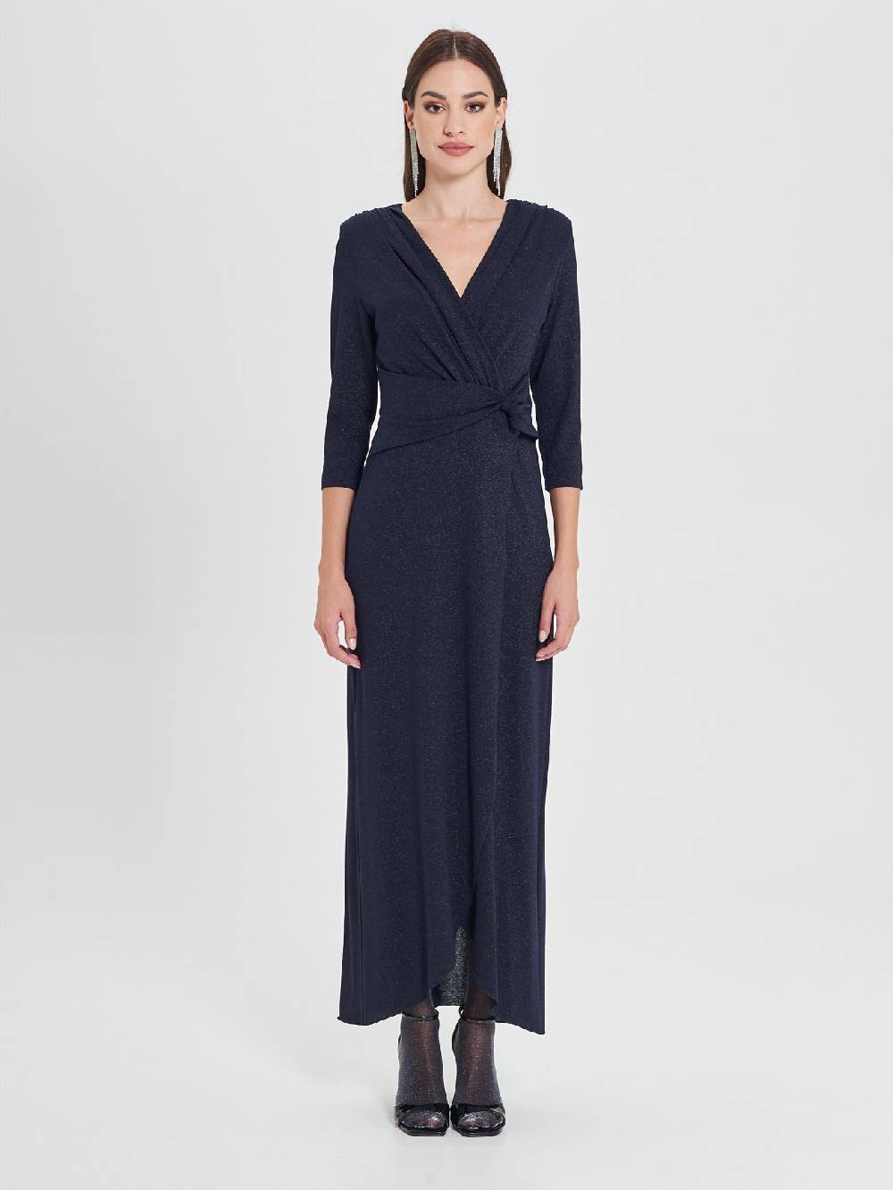 Rinascimento Abito Lungo Blu Lurex Enormi risparmi