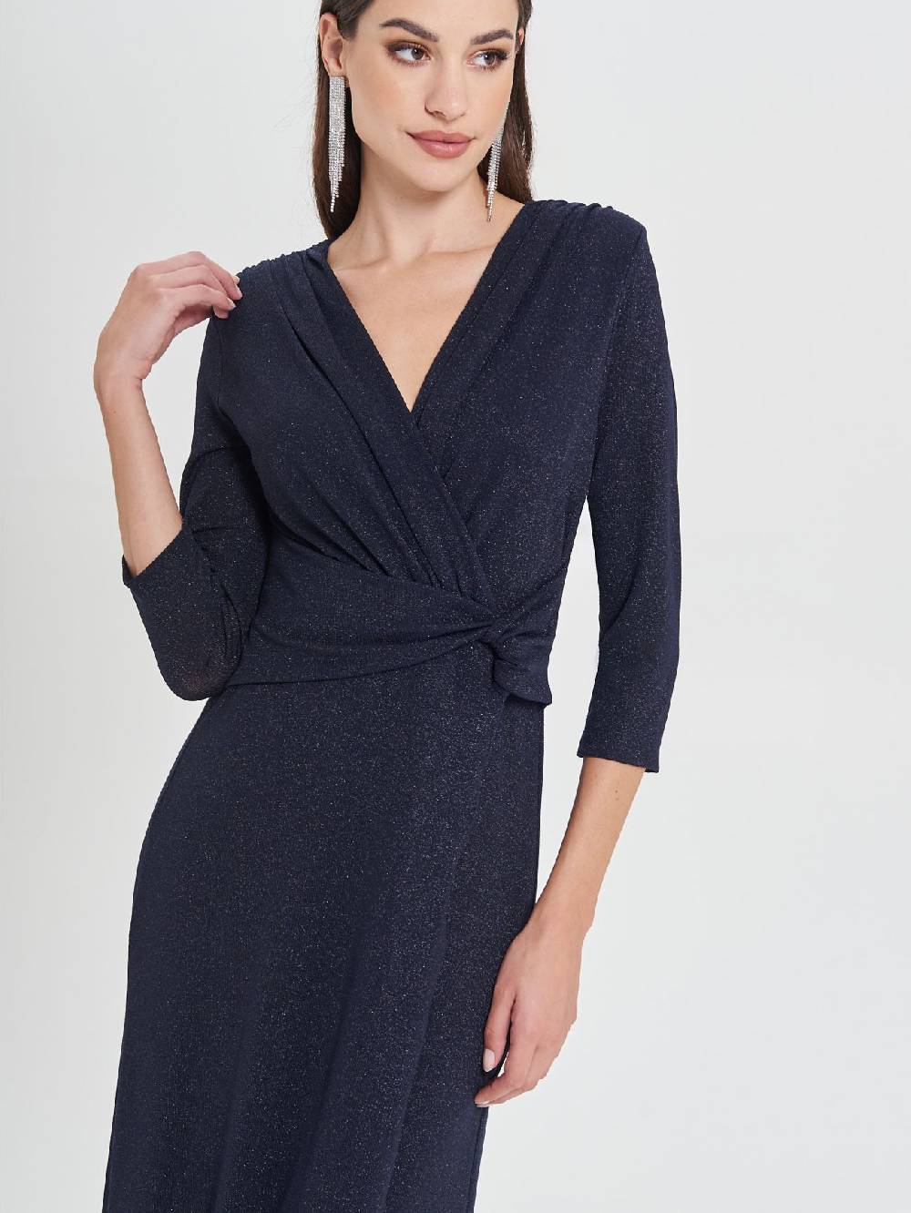 Rinascimento Abito Lungo Blu Lurex Enormi risparmi