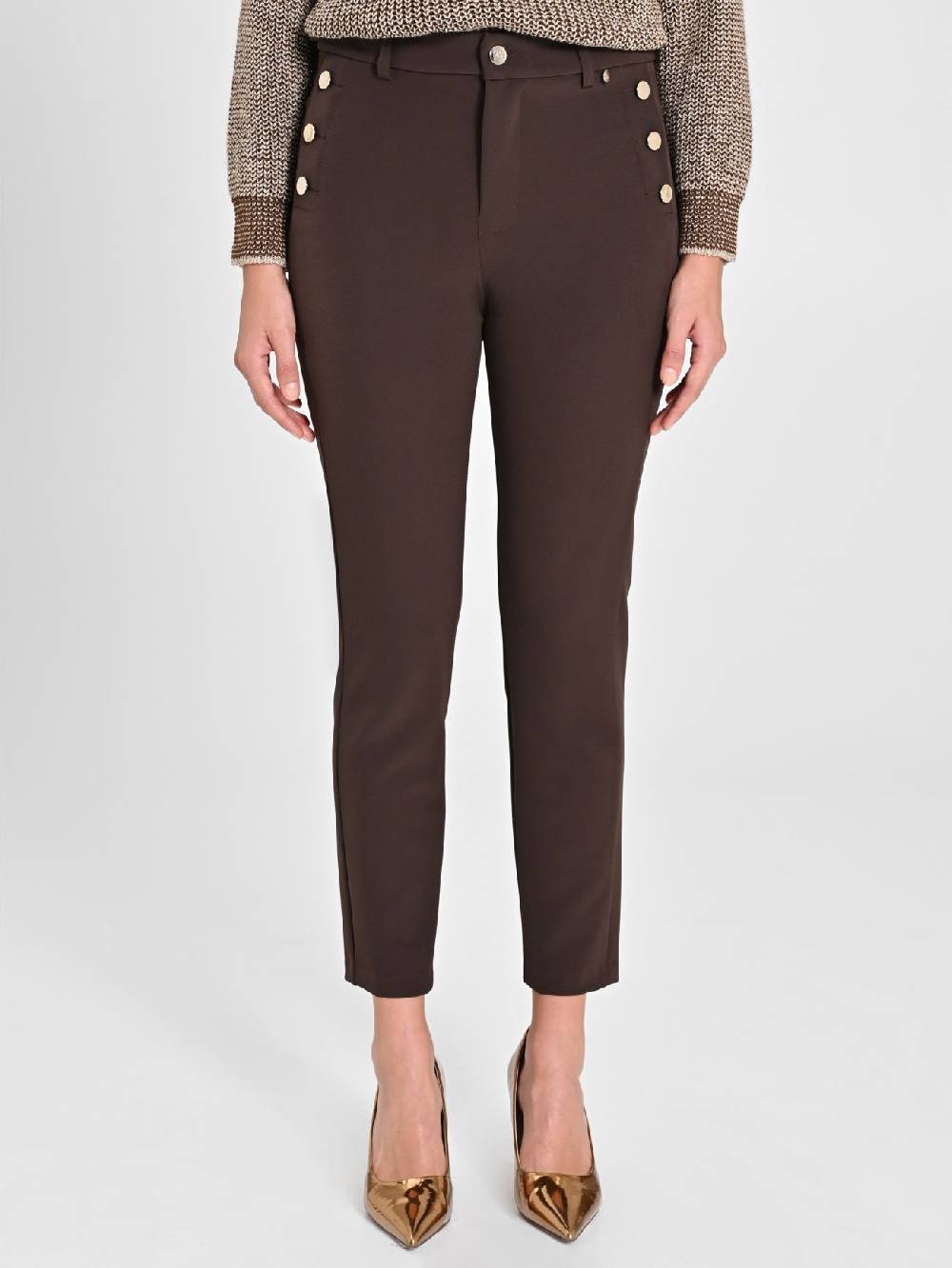 Rinascimento Pantaloni Skinny Marroni Ritorno libero