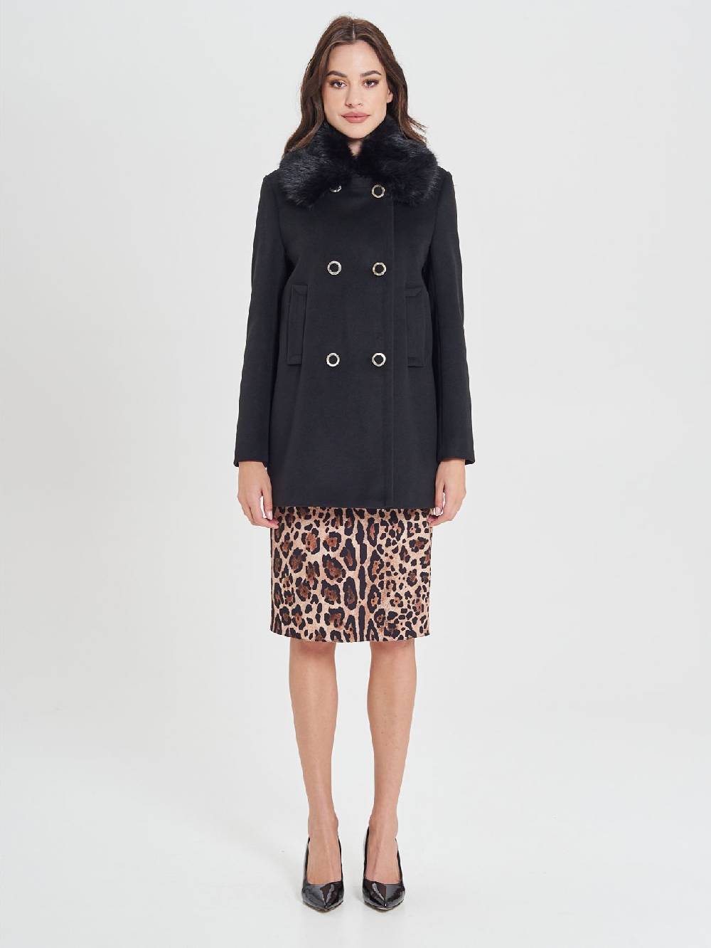 Rinascimento Cappotto Nero Doppiopetto Only for today