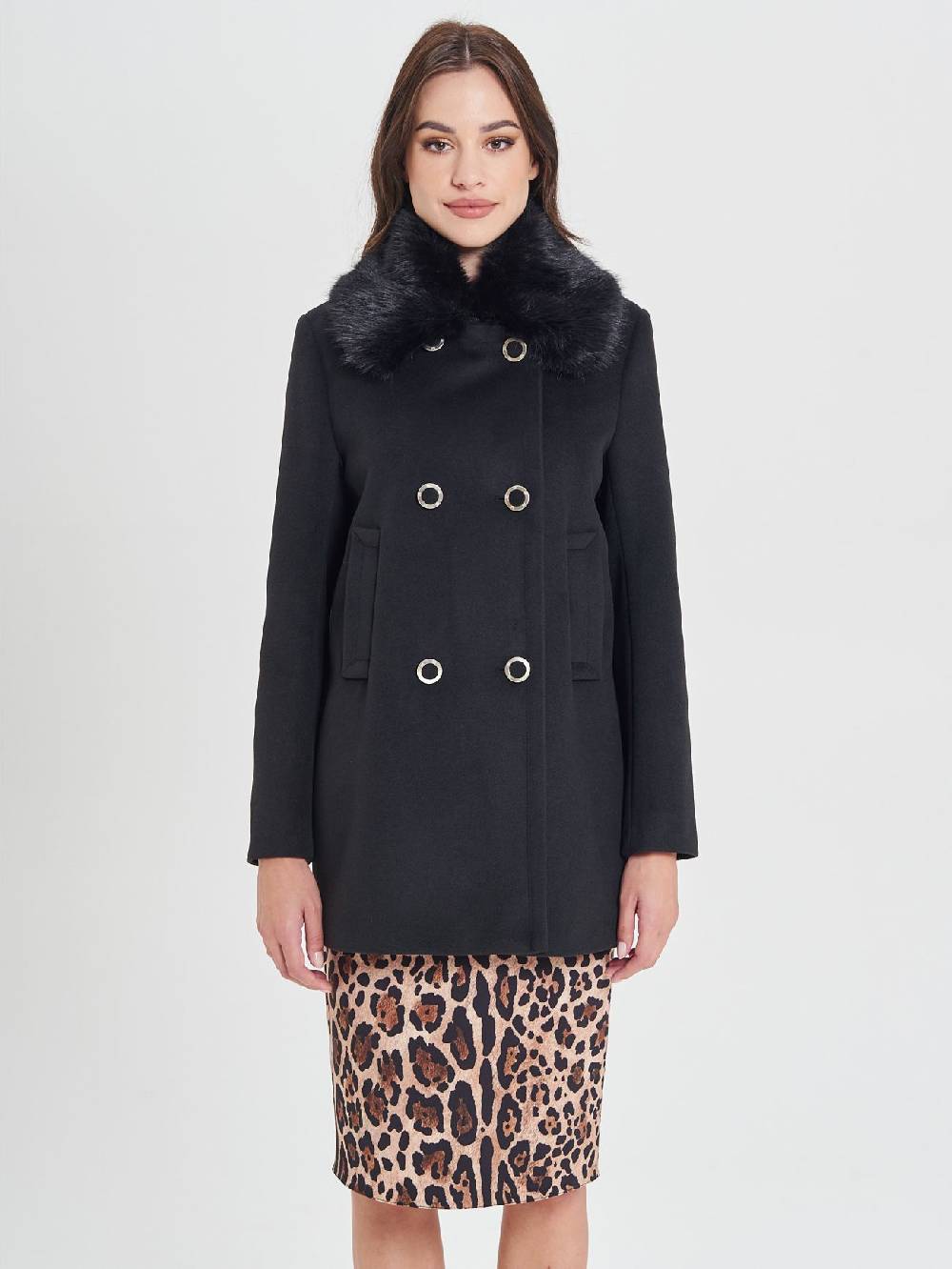Rinascimento Cappotto Nero Doppiopetto Only for today