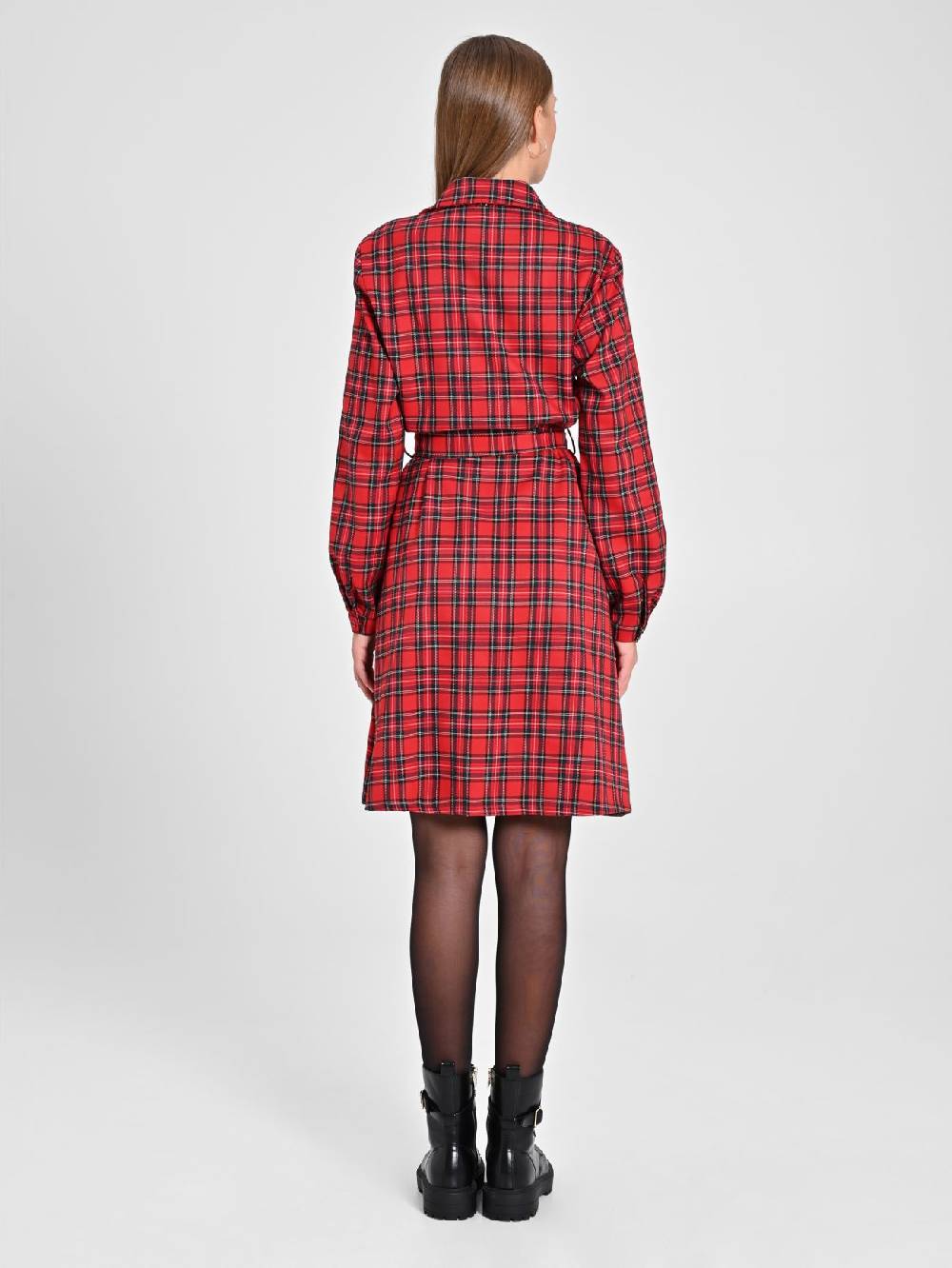 Rinascimento Chemisier in Tartan Sostegno trimestrale