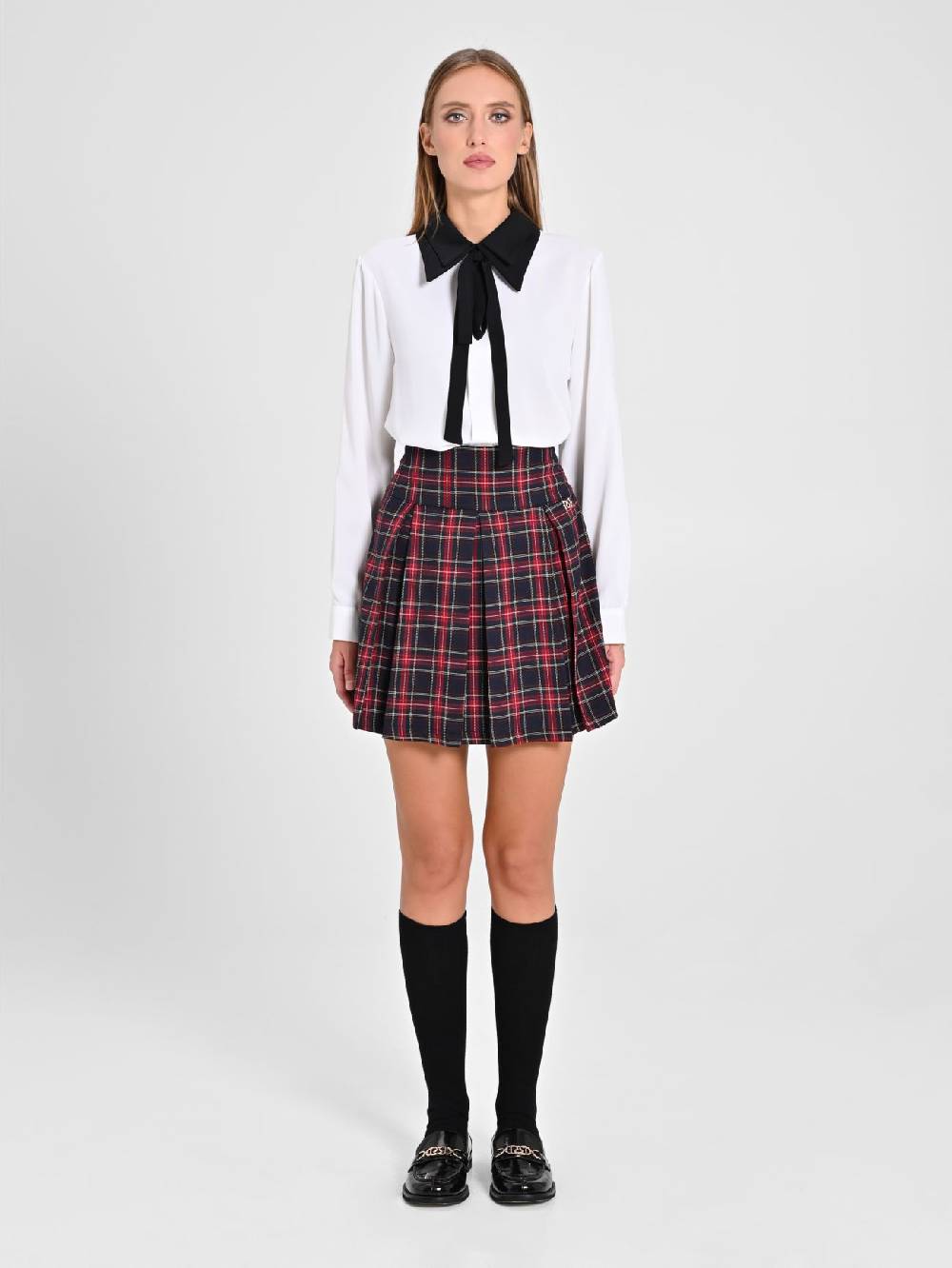 Rinascimento Minigonna in Tartan Blu Discount Store per i nuovi prodotti