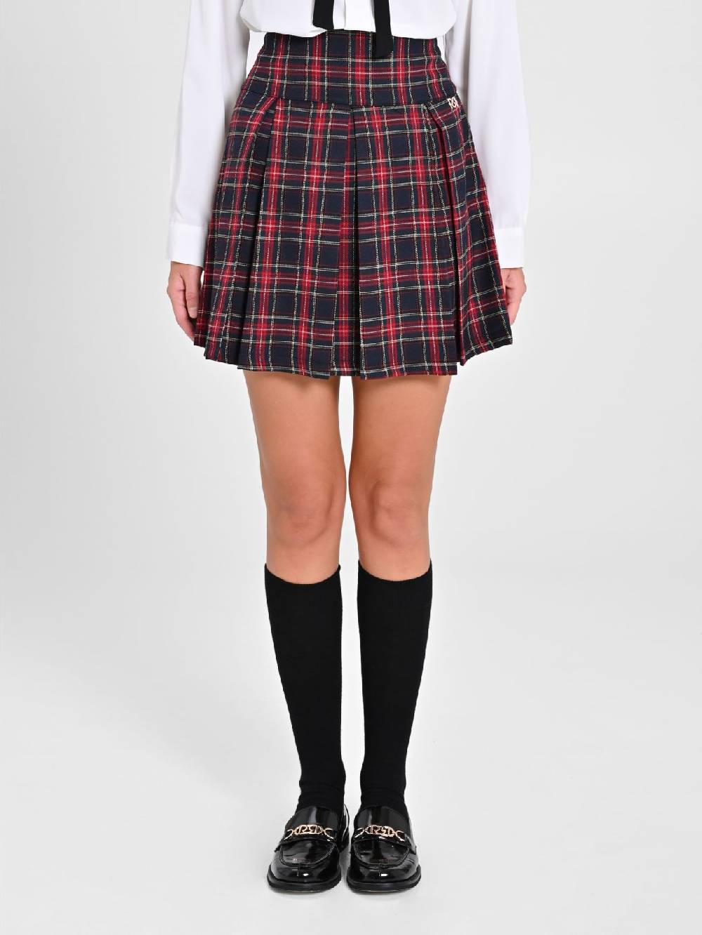 Rinascimento Minigonna in Tartan Blu Discount Store per i nuovi prodotti