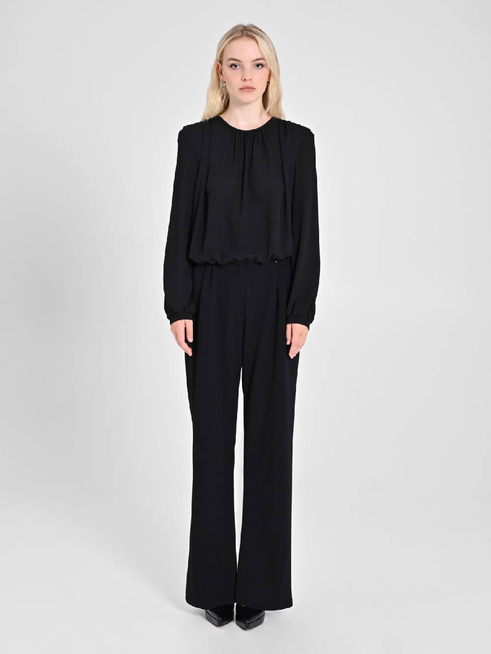 Rinascimento Blusa in Georgette Nera Enormi sconti