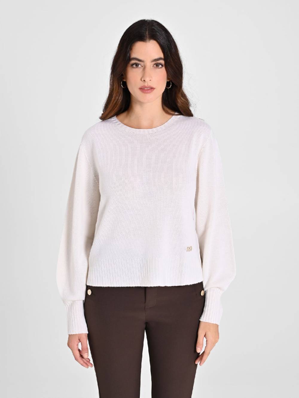 Rinascimento Maglioncino Lana Merino Extrafine Bianco Limitato a 3 giorni