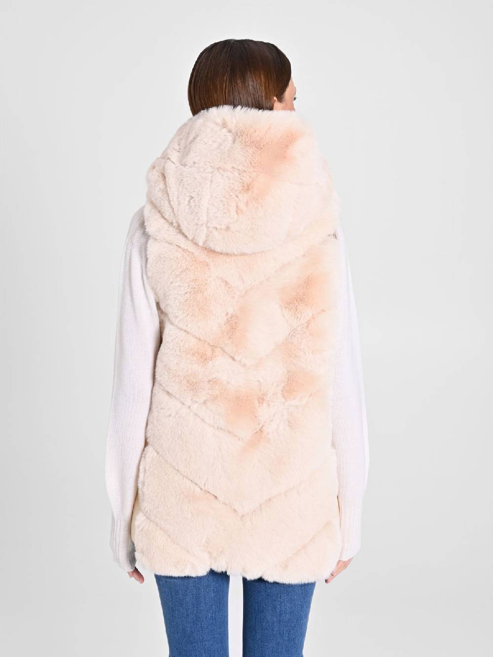Rinascimento Gilet Piumino & Simil Pelliccia Beige Nuovo