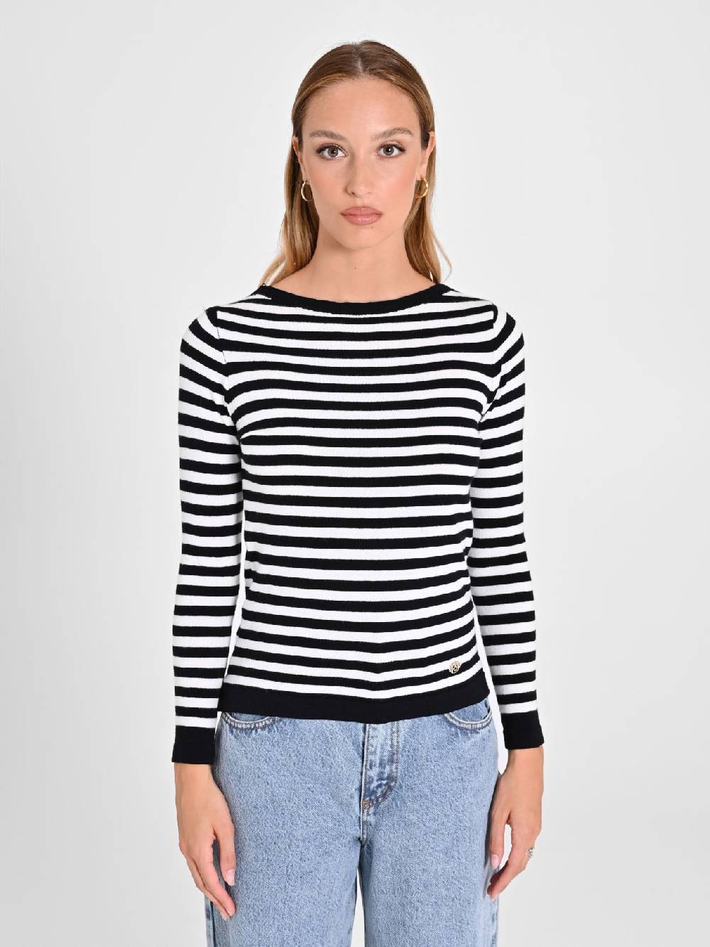 Rinascimento Maglioncino a Righe Black & White Sconto