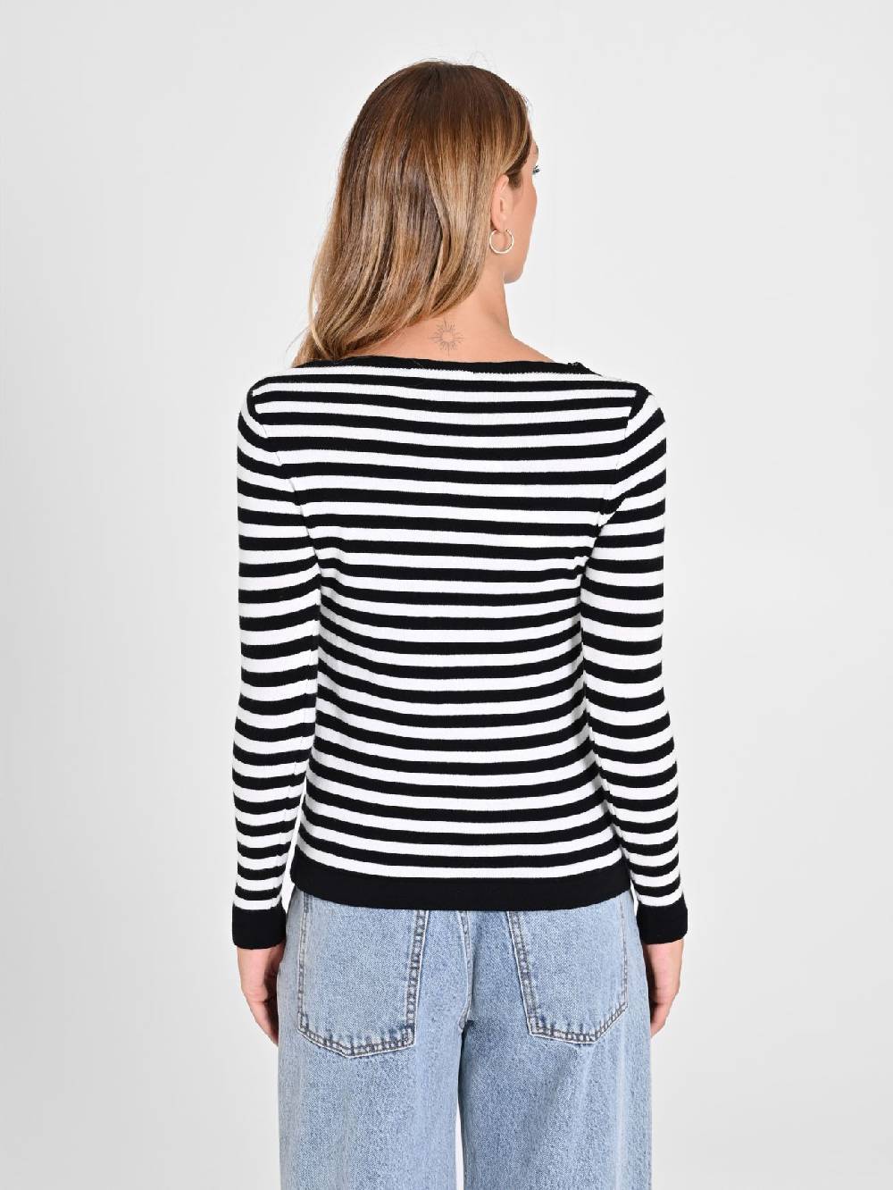 Rinascimento Maglioncino a Righe Black & White Sconto