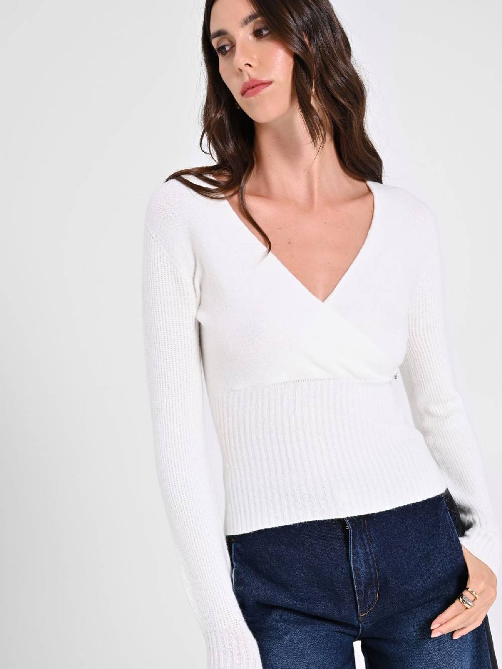 Rinascimento Maglioncino Bianco con Incrocio Outlet