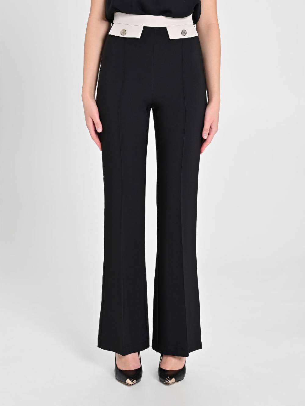 Rinascimento Pantalone Bicolor Nero & Beige Negozio