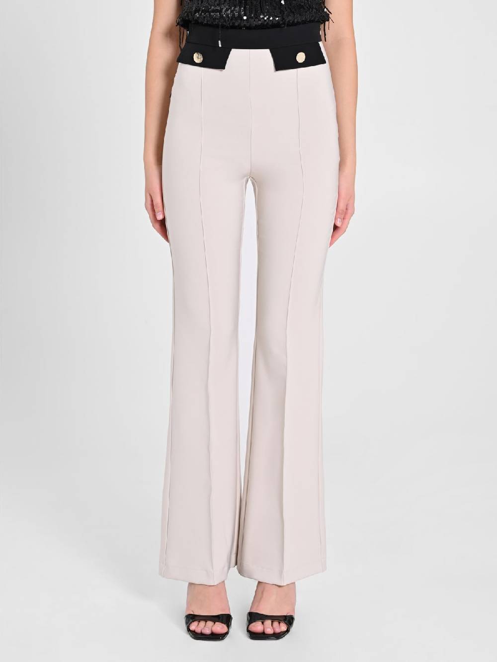 Rinascimento Pantalone Bicolor Beige & Nero In Saldo
