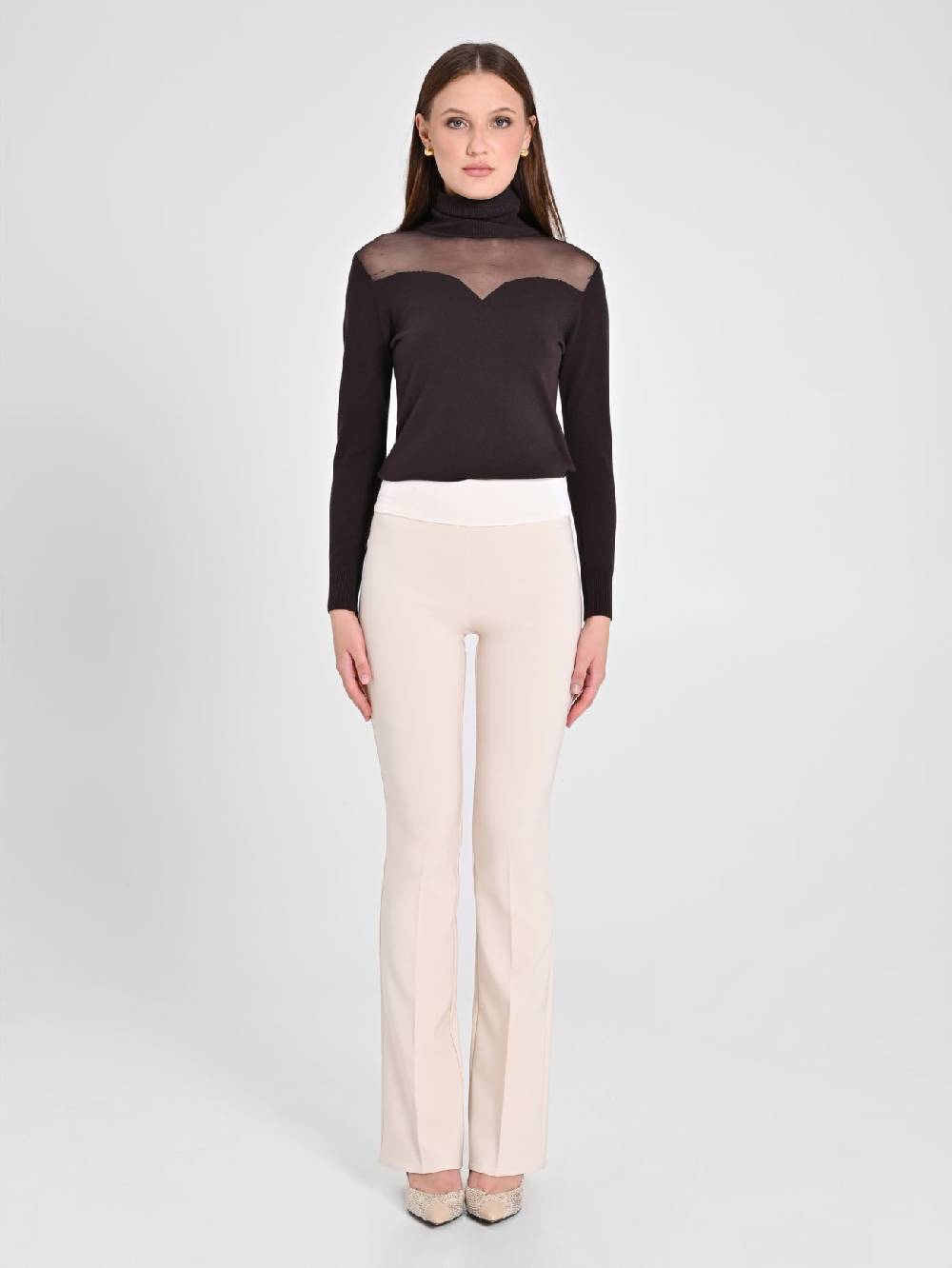 Rinascimento Pantaloni Tuxedo Beige Nuova
