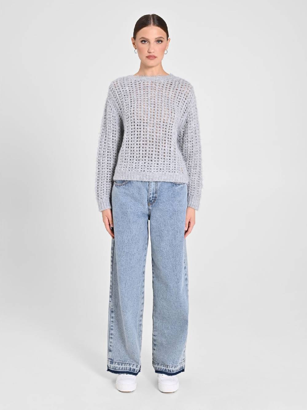 Rinascimento Maglioncino Grigio Paillettes Moda