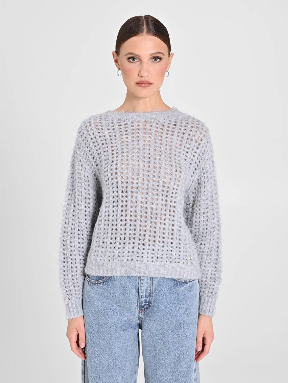 Rinascimento Maglioncino Grigio Paillettes Moda