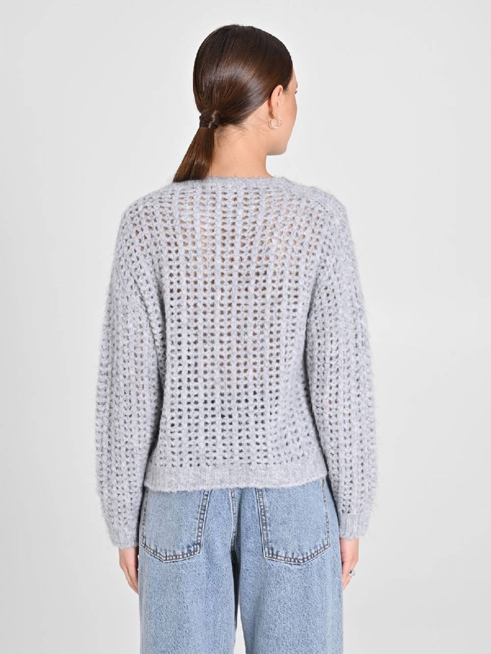 Rinascimento Maglioncino Grigio Paillettes Moda