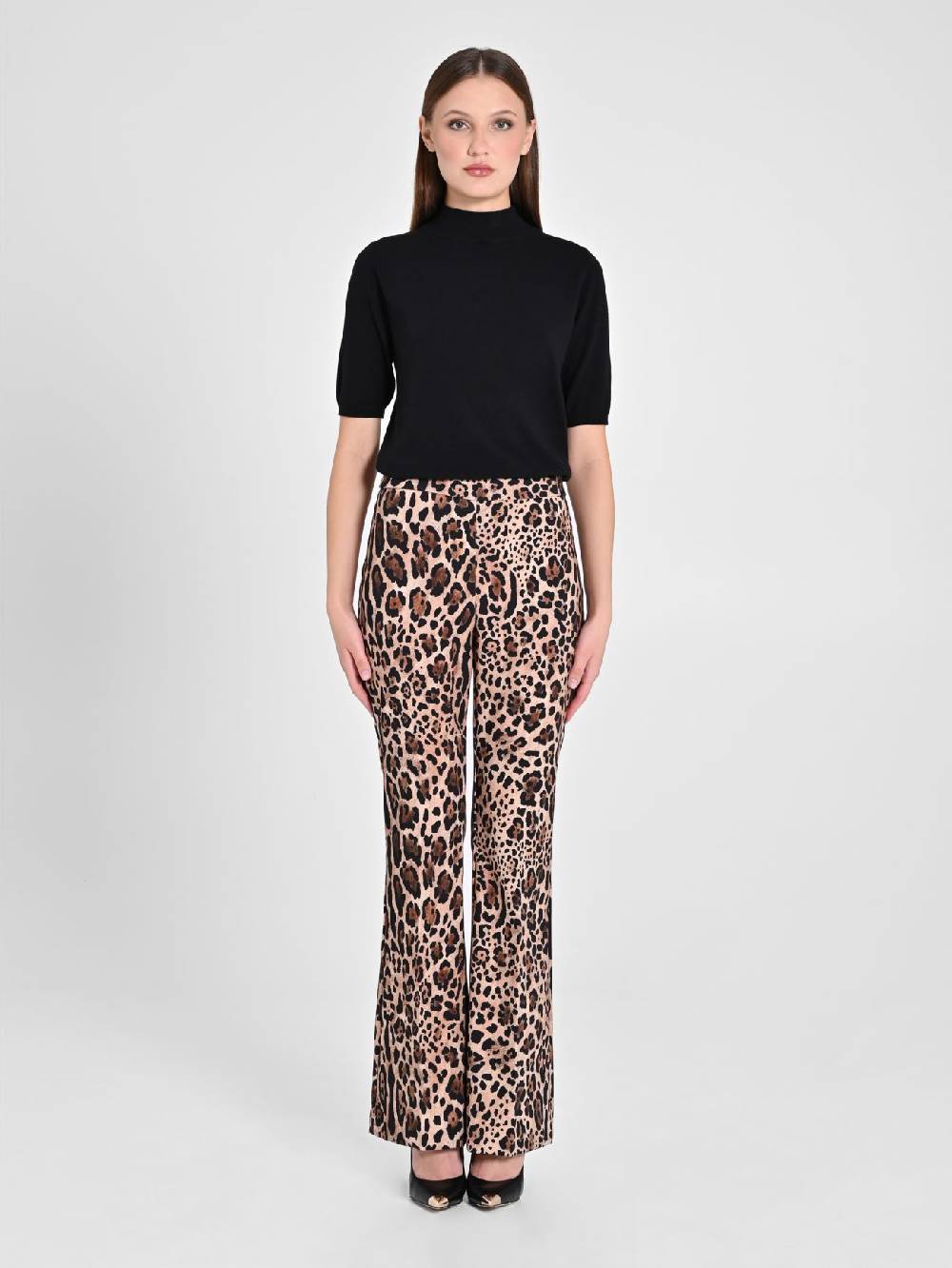 Rinascimento Pantalone Flared Animalier Offerta natalizia