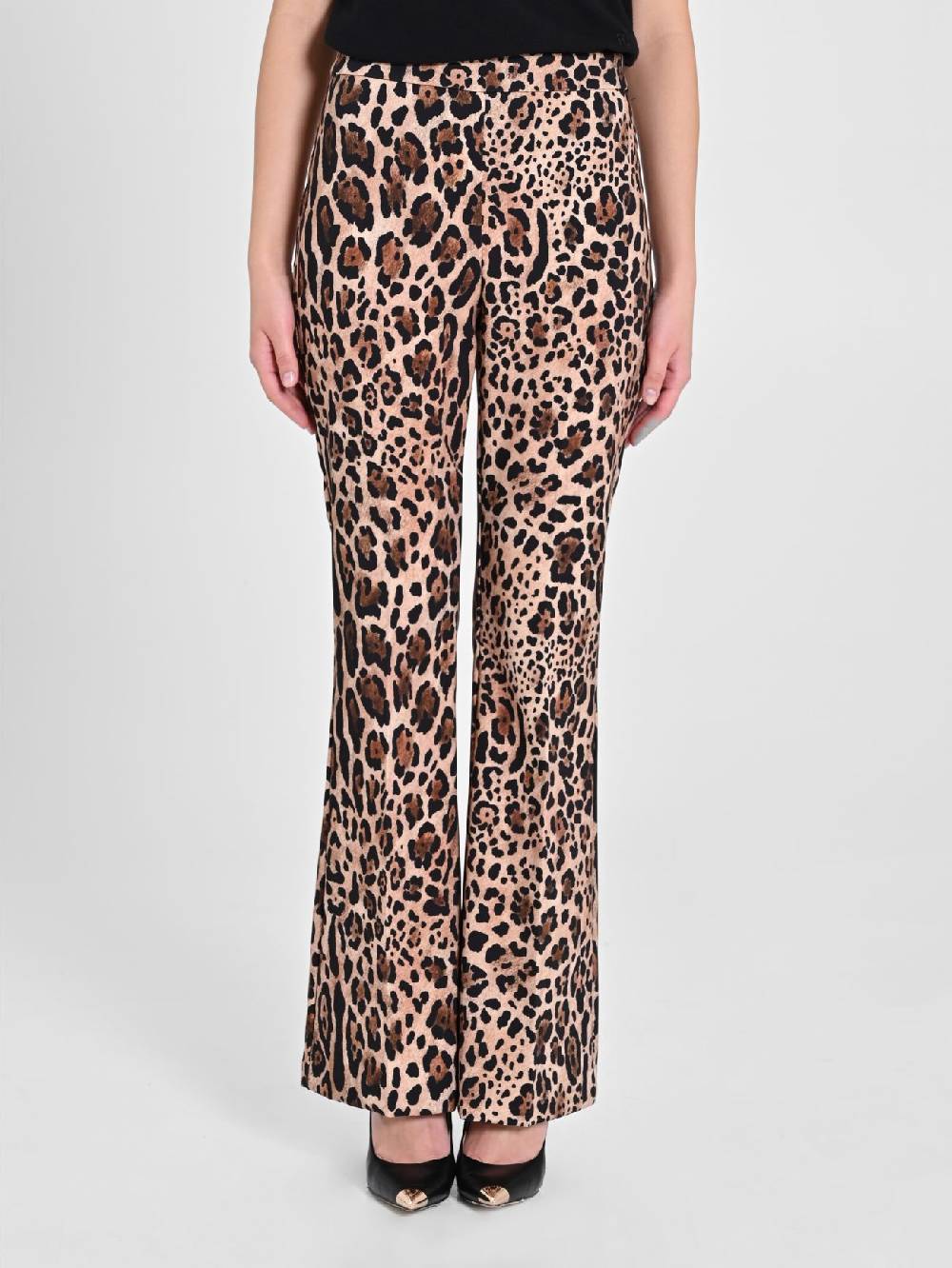Rinascimento Pantalone Flared Animalier Offerta natalizia