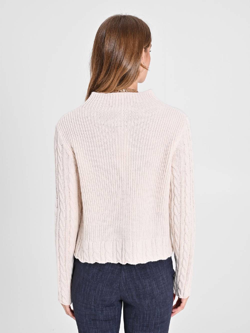 Rinascimento Maglia in Lana Bianca a treccia Offerta Pasqua
