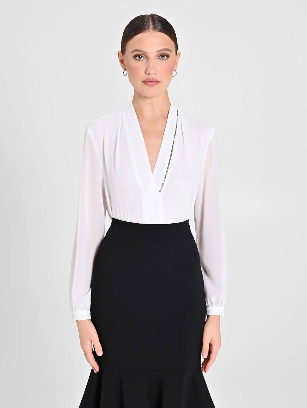 Rinascimento Blusa Bianca dettaglio Strass Offerta Giorno del Papà