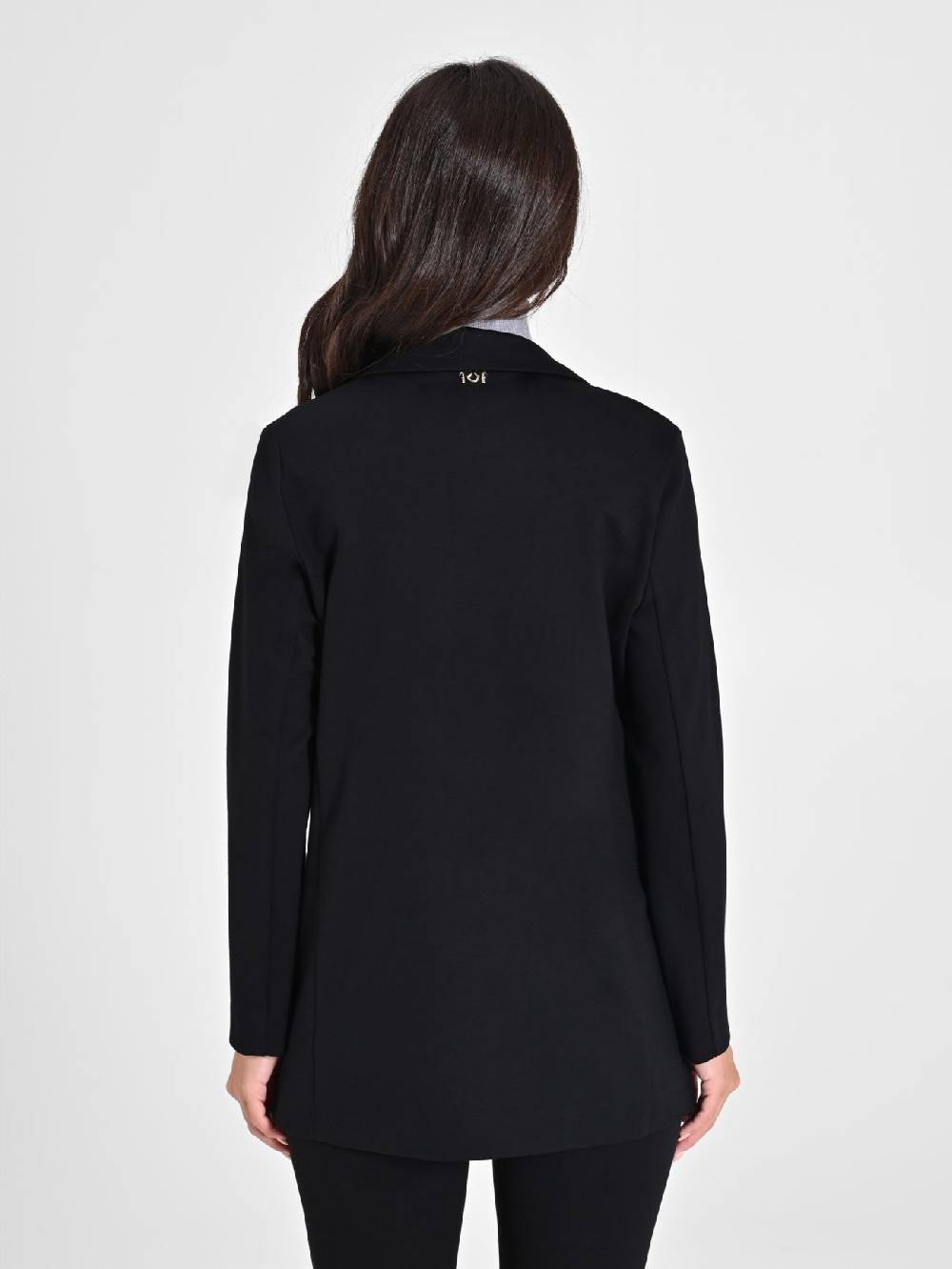 Rinascimento Giacca Aperta in Punto Milano Nero Offerta speciale della fabbrica