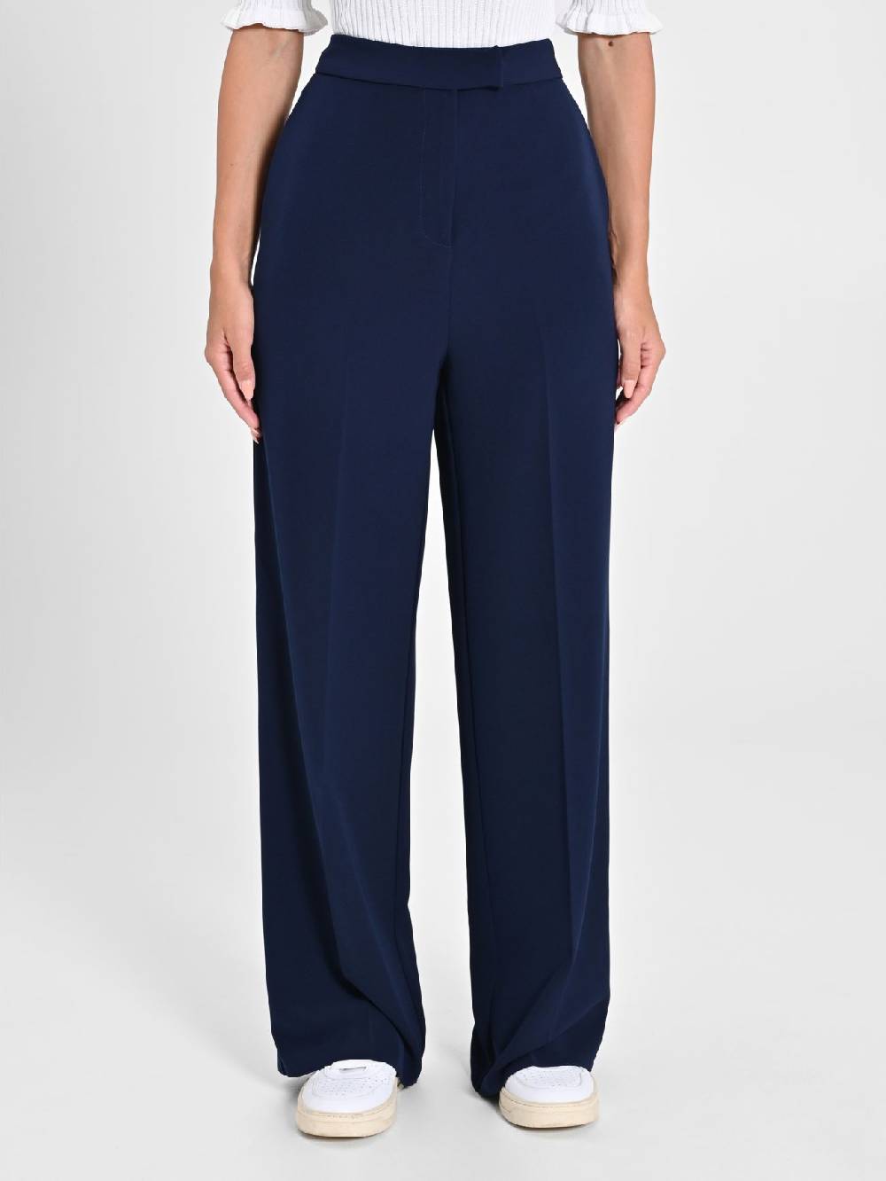 Rinascimento Pantalone Palazzo Blu in Crepe Spedizione Gratuita