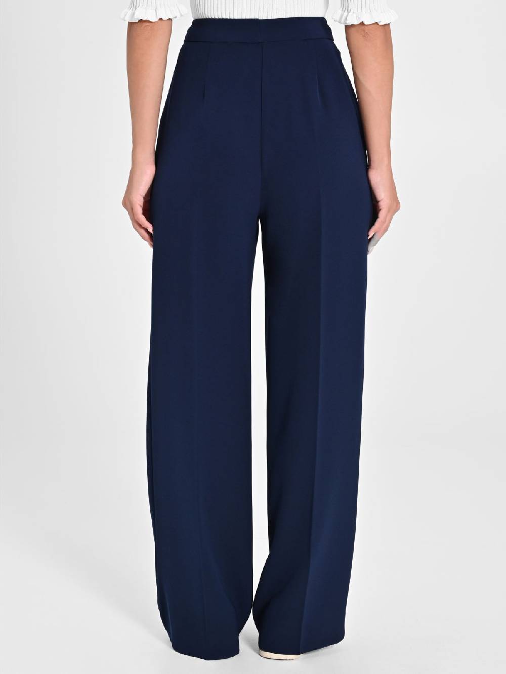 Rinascimento Pantalone Palazzo Blu in Crepe Spedizione Gratuita