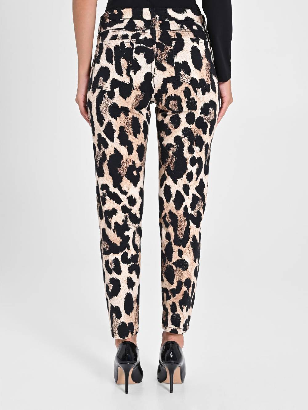 Rinascimento Pantaloni Denim Skinny Stampa Animalier Pezzi Unici