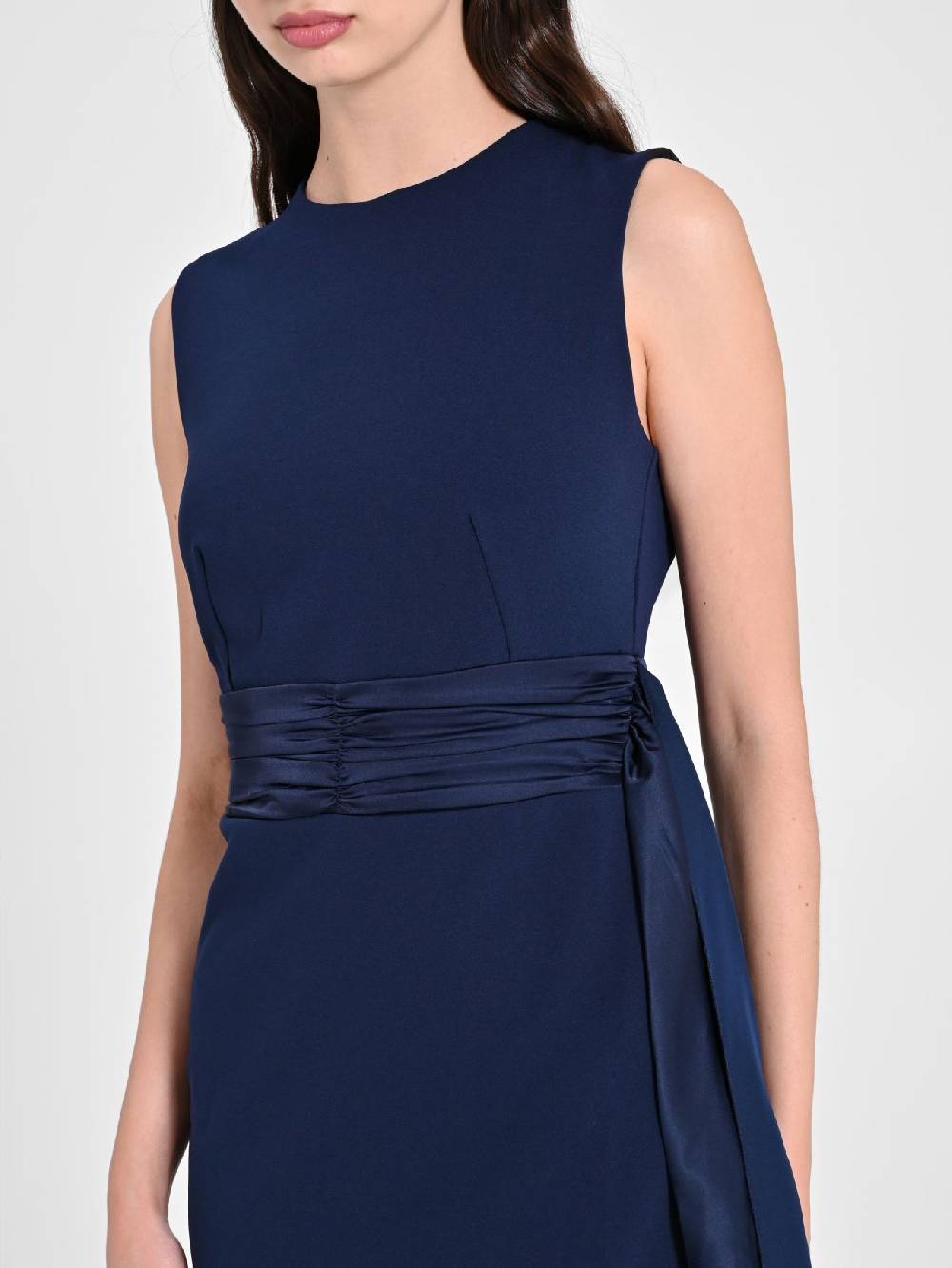 Rinascimento Tubino in Scuba mano Crepe Blu Donna Qualità Garantita