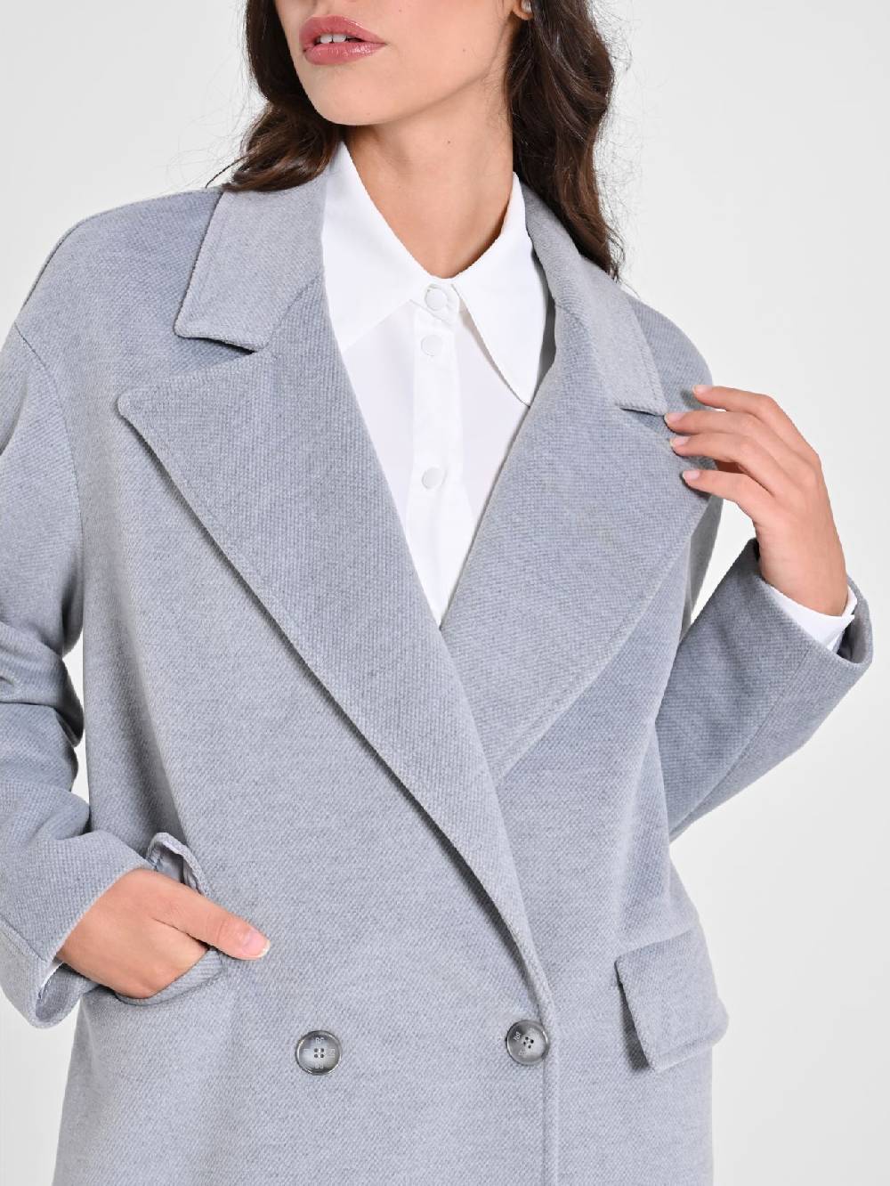 Rinascimento Maxi Cappotto Grigio Moda