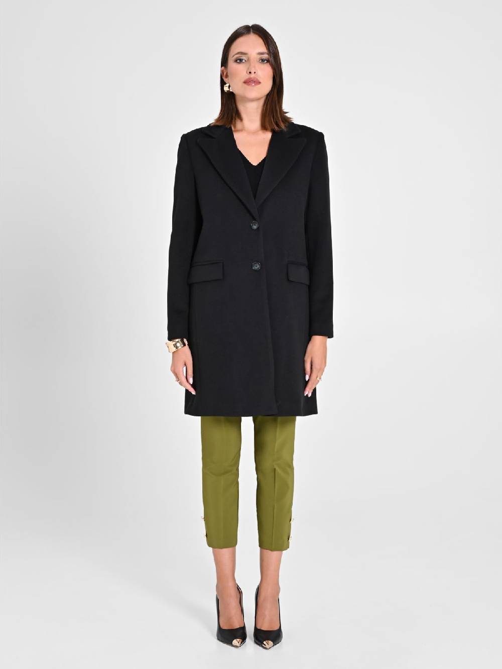 Rinascimento Cappotto Medio Nero Flash Sale