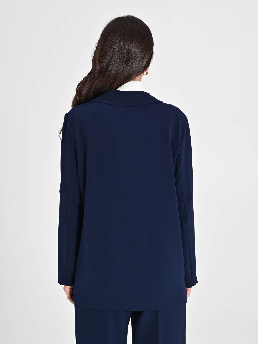 Rinascimento Giacca Blu in Crepe Offerta esclusiva