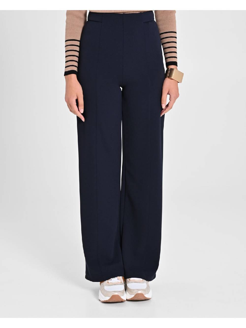 Rinascimento Pantaloni Cropped Blu Navy Offerta San Valentino