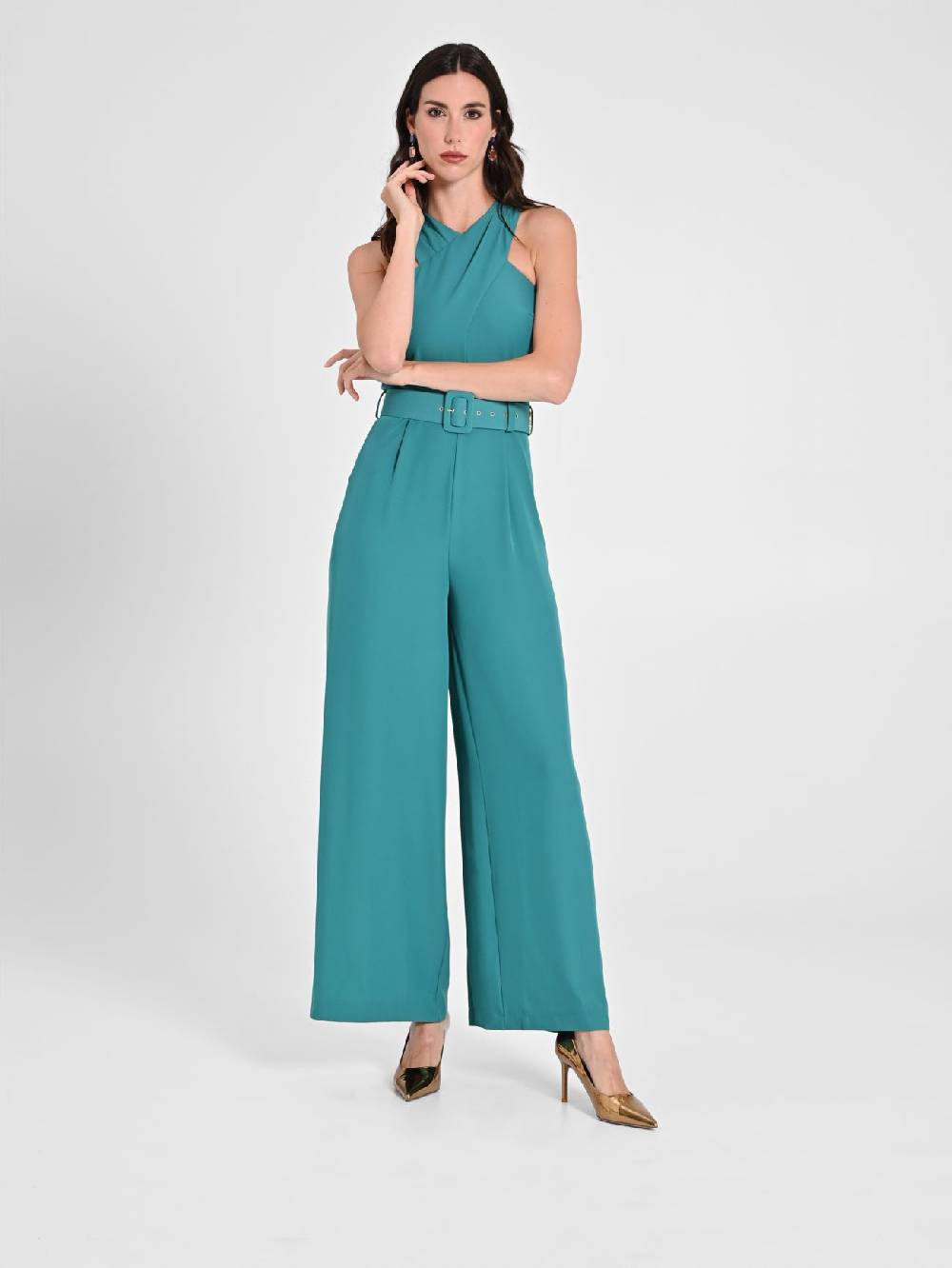 Rinascimento Tuta con Scollo intrecciato Verde Giada Latest fashion