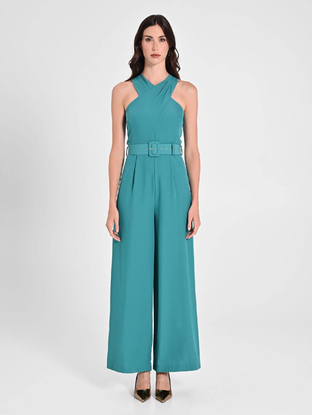 Rinascimento Tuta con Scollo intrecciato Verde Giada Latest fashion