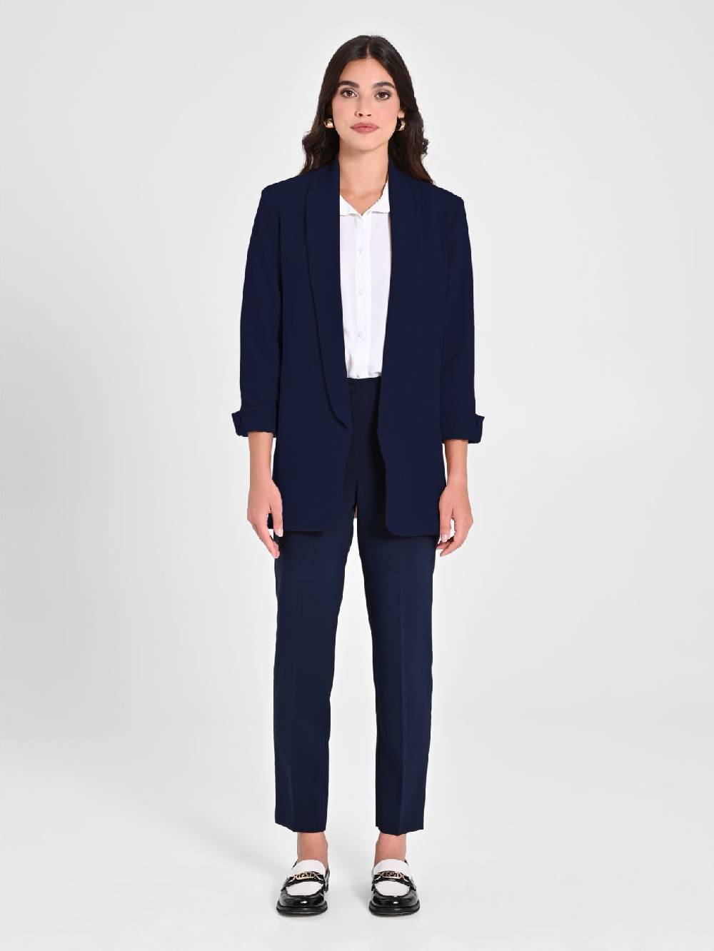 Rinascimento Giacca Aperta Blu Navy Promozione temporanea