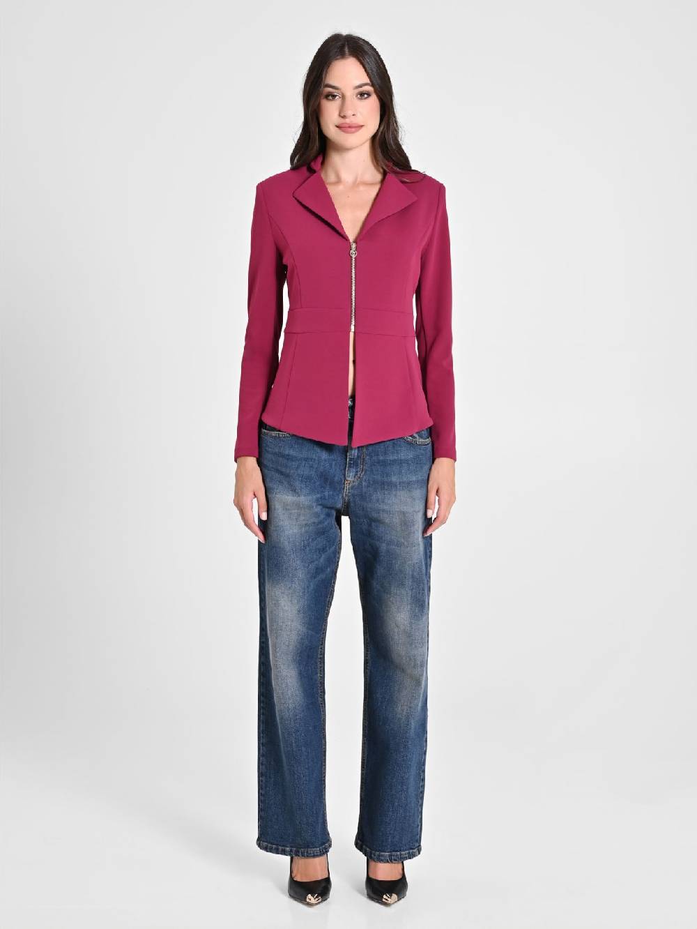 Rinascimento Giacca Bordeaux in Scuba mano Crepe Fino al 50% di sconto