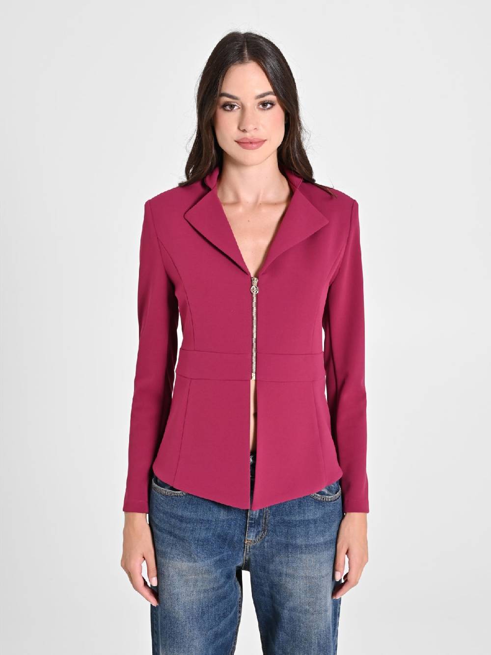 Rinascimento Giacca Bordeaux in Scuba mano Crepe Fino al 50% di sconto