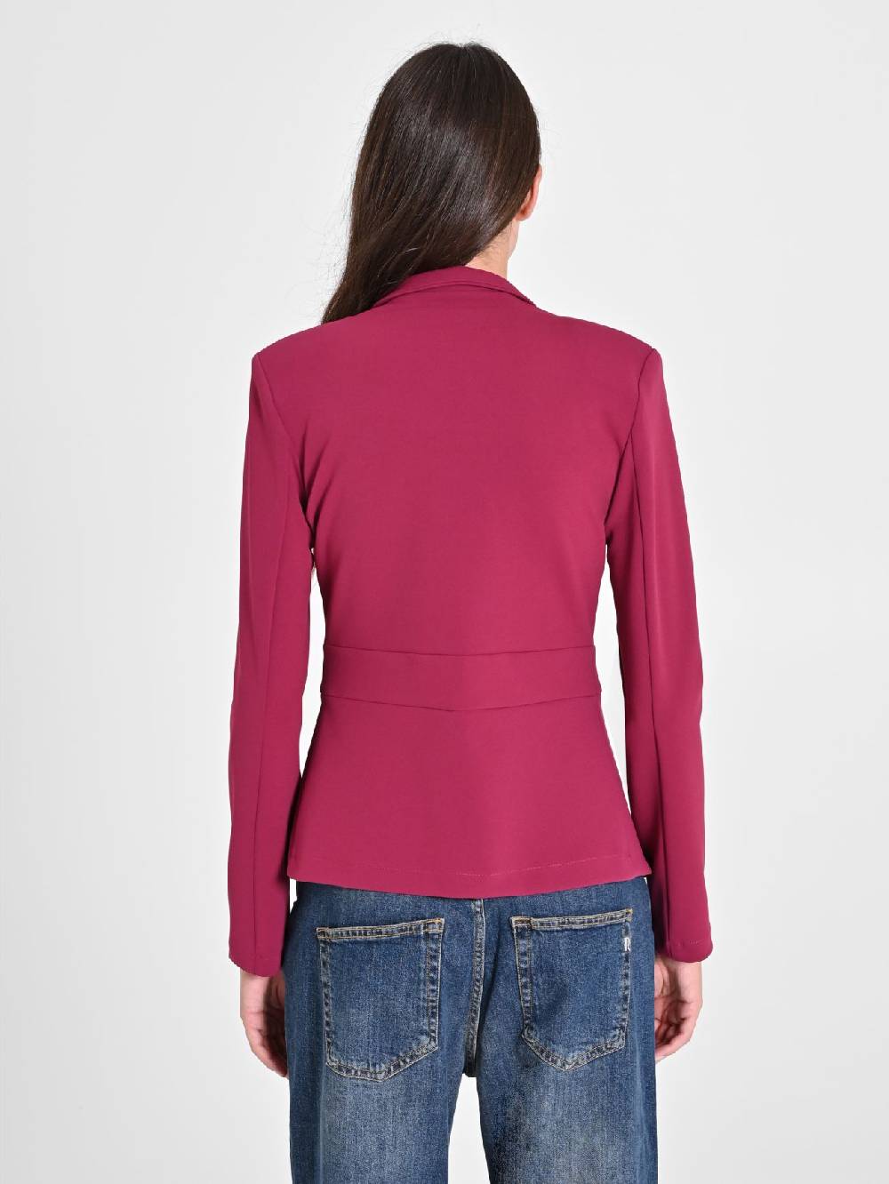 Rinascimento Giacca Bordeaux in Scuba mano Crepe Fino al 50% di sconto