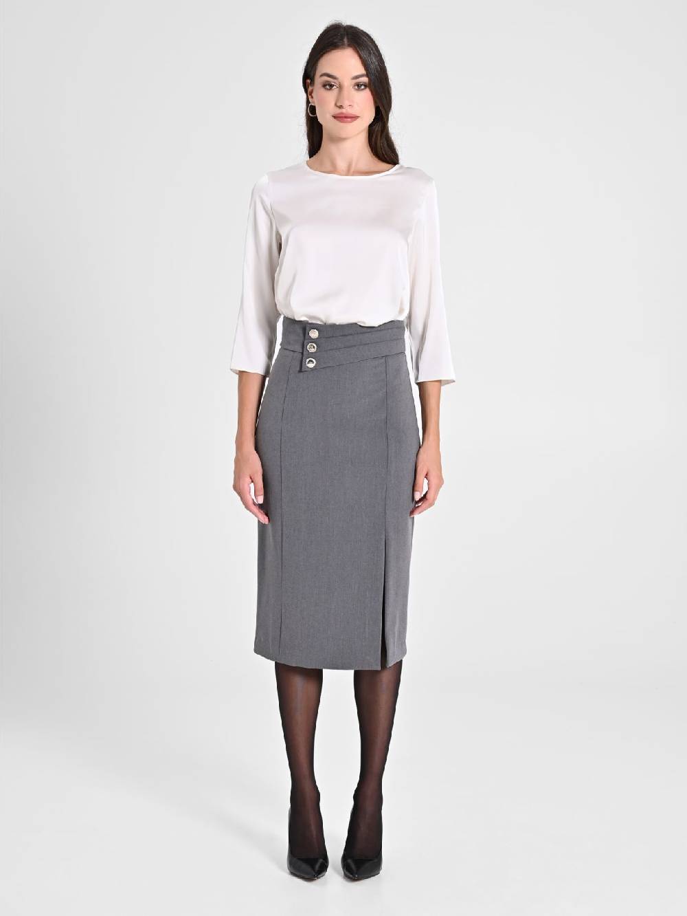 Rinascimento Gonna Tubino Grigio Mélange 50% di sconto con spedizione gratuita