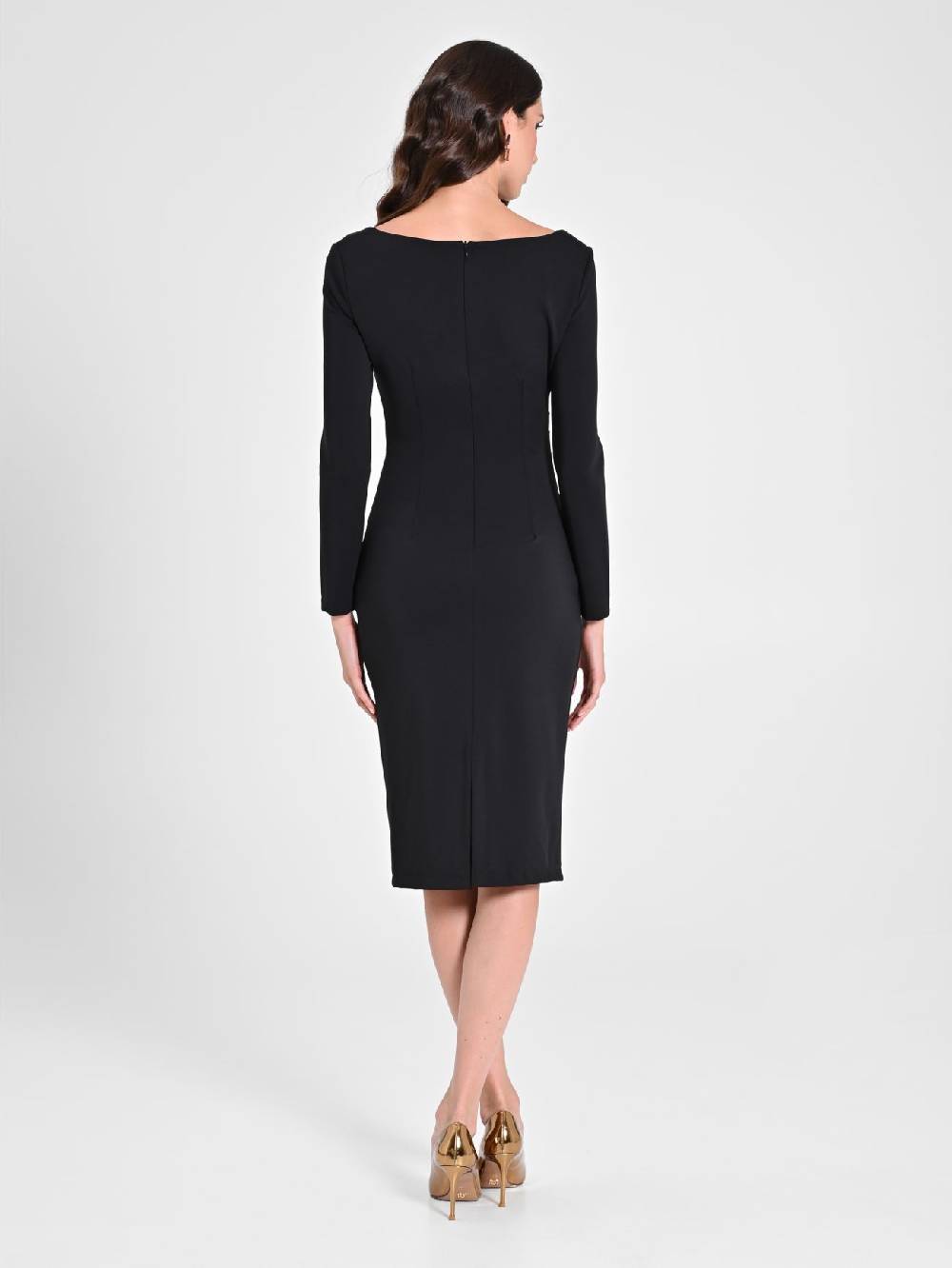 Rinascimento Tubino Nero con Scollo Squadrato Esporta salva