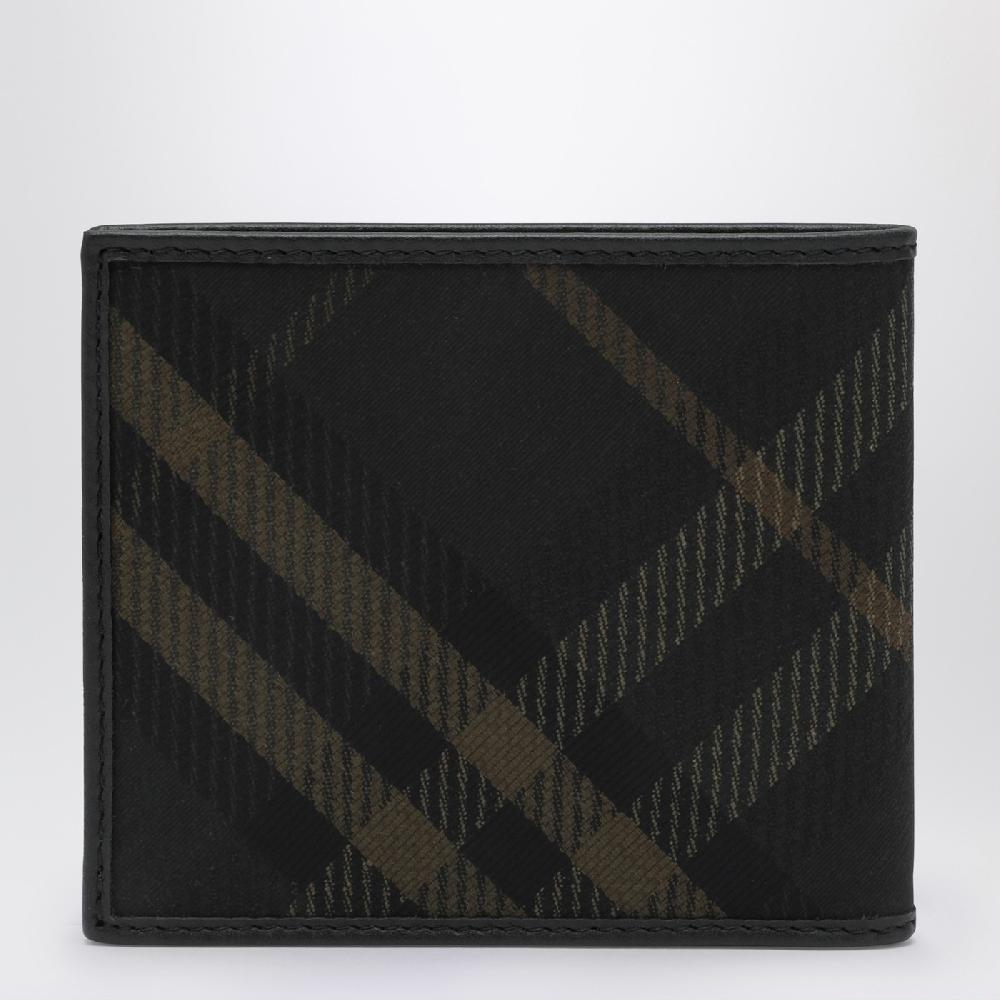 Burberry Portafoglio bi-fold nero con motivo Check Convenienza