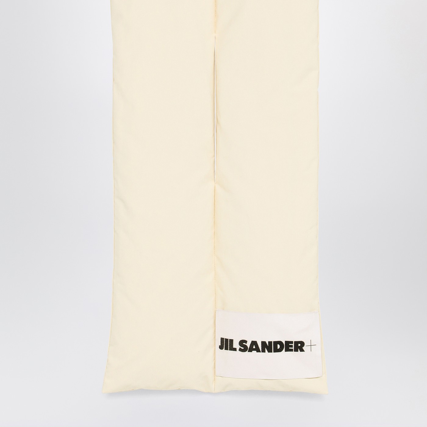 Jil Sander Sciarpa imbottita beige con logo Hotsell
