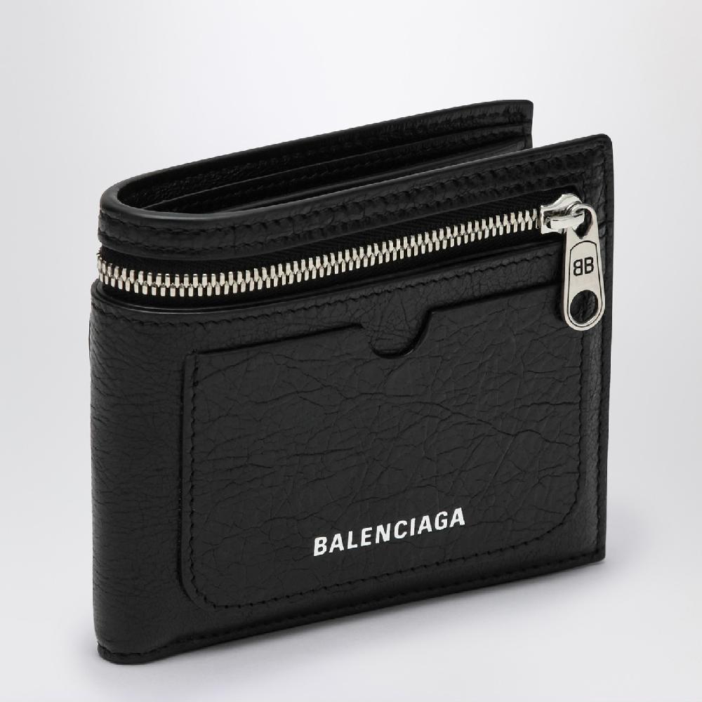Balenciaga Portafoglio bi-fold Superbusy nero in pelle Vendite Flash