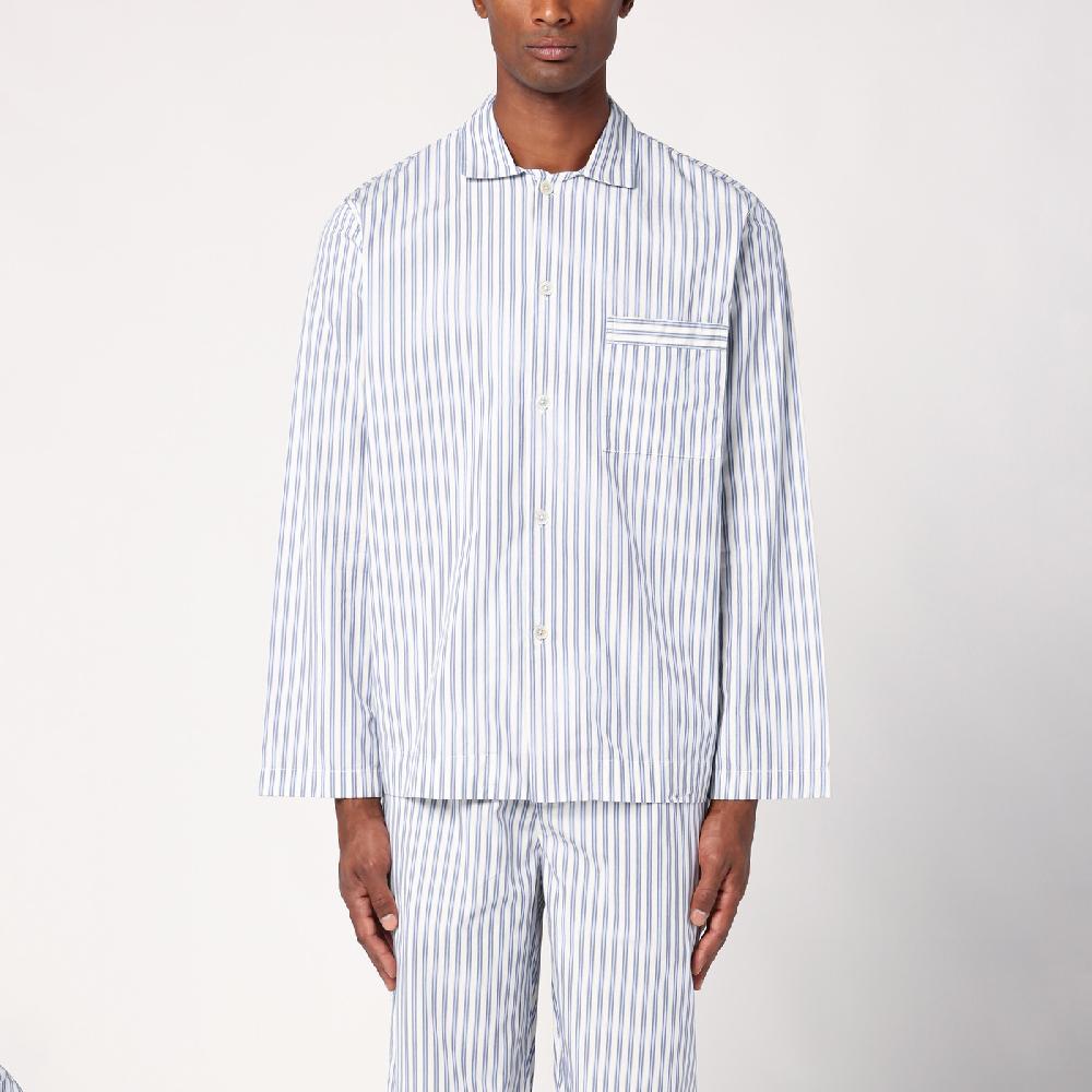Tekla Camicia pigiama bianca a righe Negozio