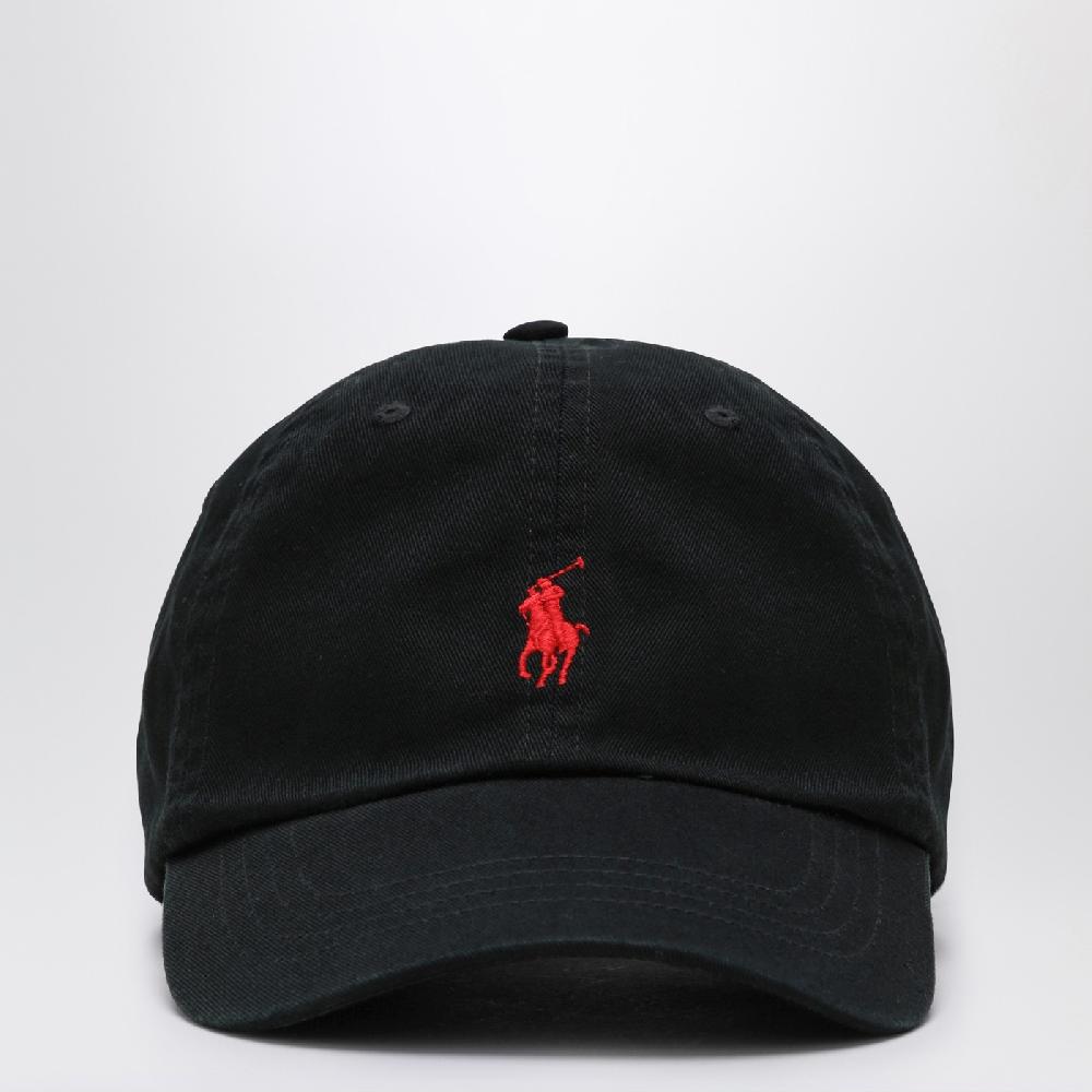 Polo Ralph Lauren Cappello nero in cotone con logo Qualità Garantita