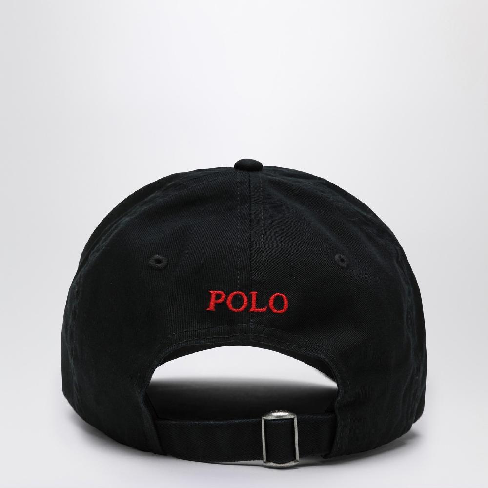 Polo Ralph Lauren Cappello nero in cotone con logo Qualità Garantita