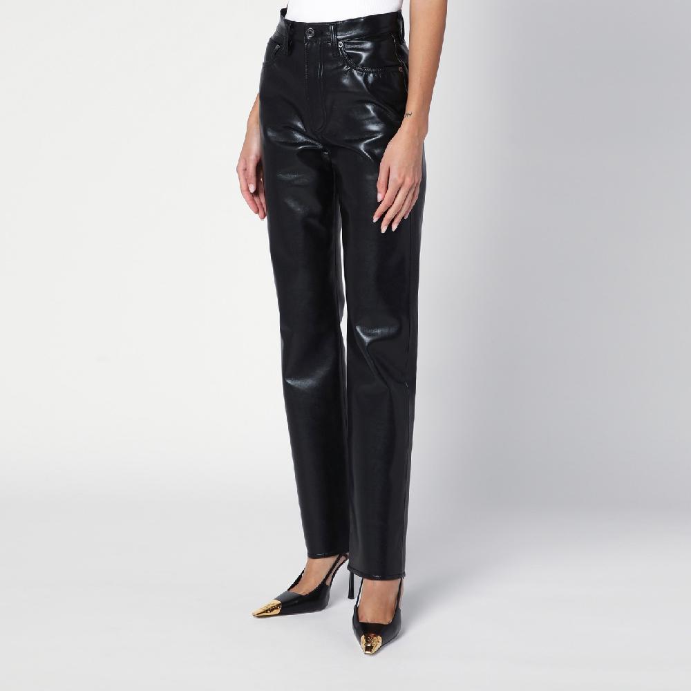 AGOLDE Pantalone nero in eco pelle Convenienza