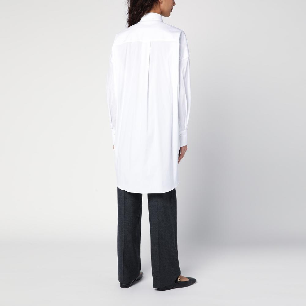 Brunello Cucinelli Camicia lunga bianca con Shiny Pocket Detail Online