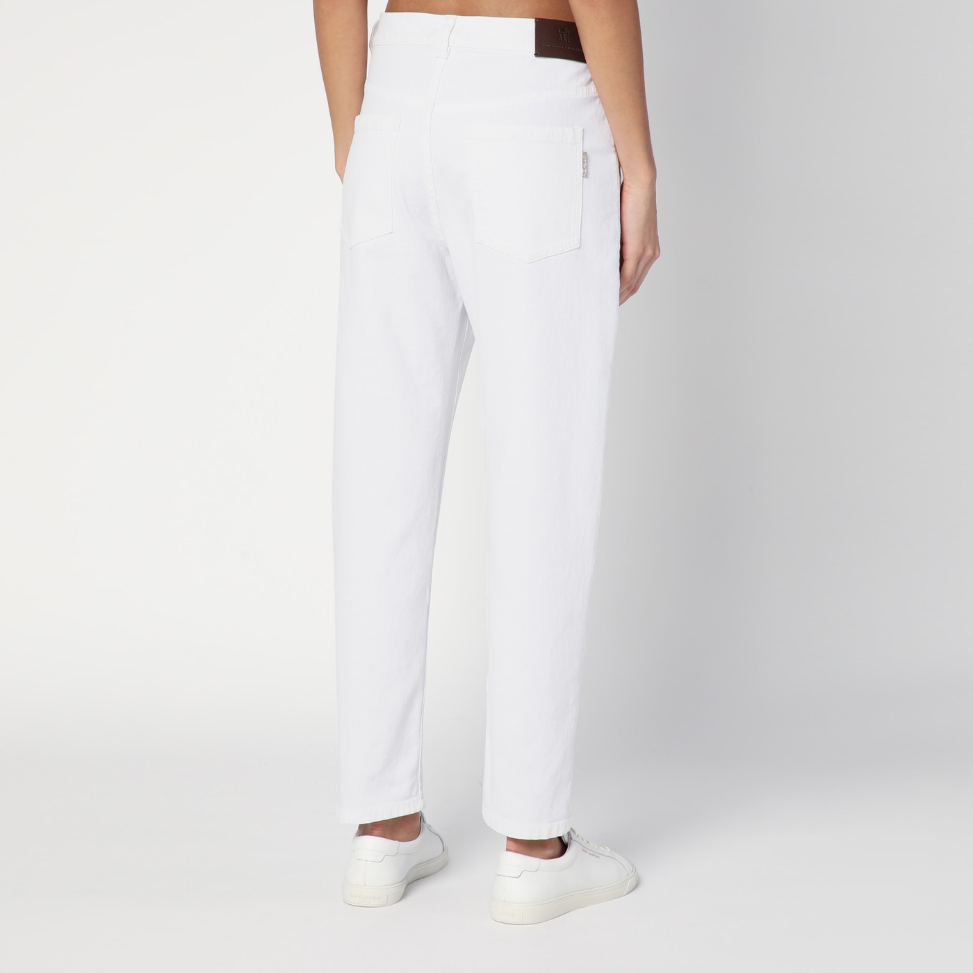 Brunello Cucinelli Pantalone bianco in cotone Outlet